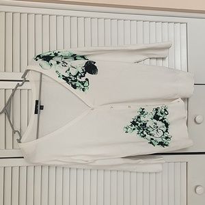 SOLD AGB XL White with Green embellished Sweater